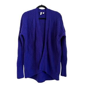 Moth Anthropologie Open Cardigan Merino Wool Alpaca Knit Sweater, Purple, Medium